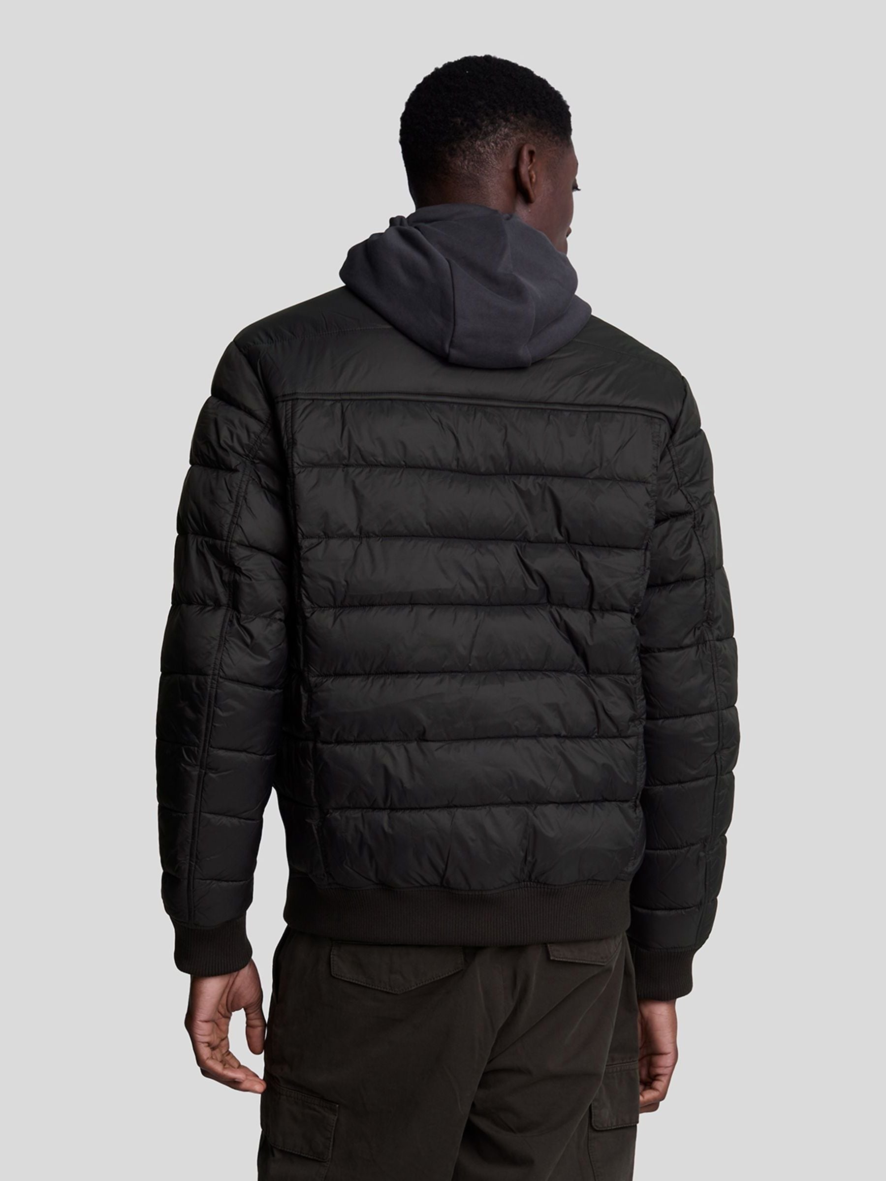 Buy Lyle Scott Black Funnel Neck Wadded Jacket from Next Ireland
