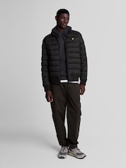 Lyle & Scott Black Funnel Neck Wadded Jacket - Image 4 of 5