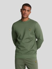 Lyle & Scott Green Green Crew Neck Fly Sweatshirt - Image 1 of 5