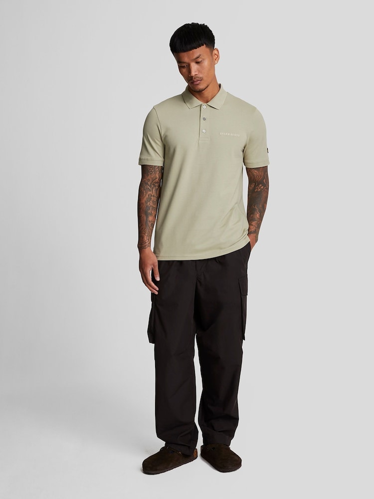 Lyle & Scott Natural Embroidered Polo Shirt - Image 2 of 5 Lyle & Scott Natural Embroidered Polo Shirt - Image 2 of 5