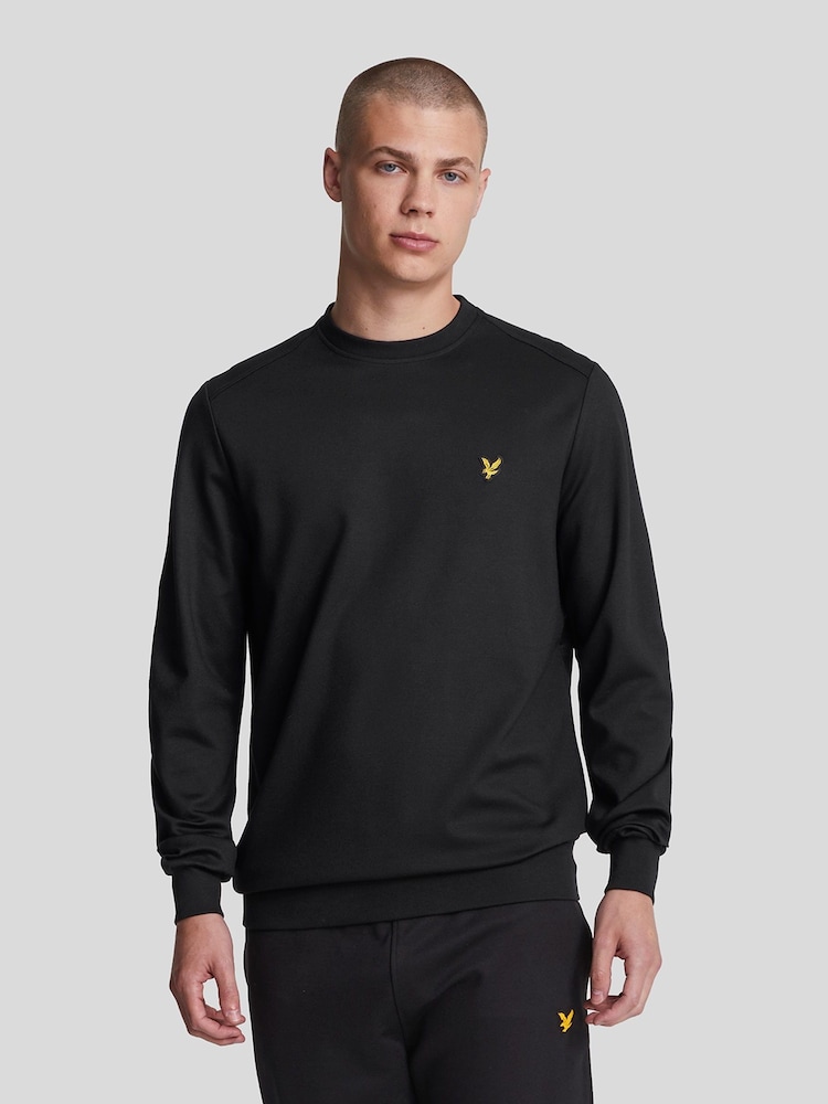 Lyle & Scott Black Crew Neck Fly Sweat Top - Image 1 of 5