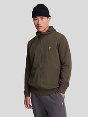 Lyle & Scott Green Hybrid Zip 100% Cotton Hoodie - Image 1 of 5