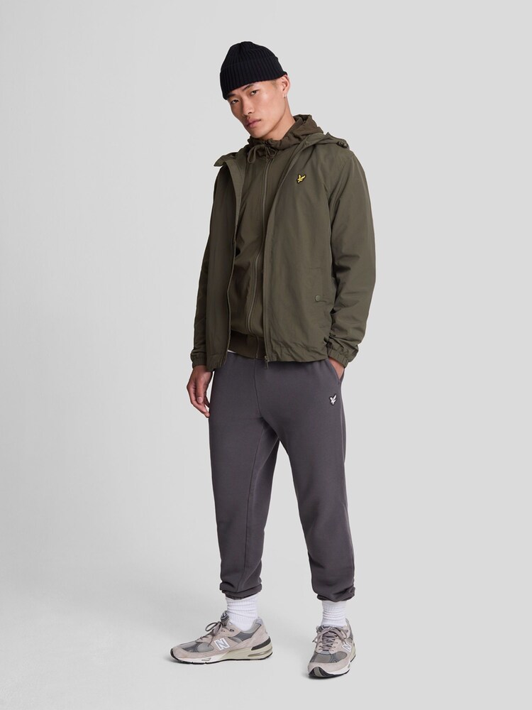 Lyle & Scott Green Hybrid Zip 100% Cotton Hoodie - Image 2 of 5