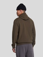 Lyle & Scott Green Hybrid Zip 100% Cotton Hoodie - Image 3 of 5