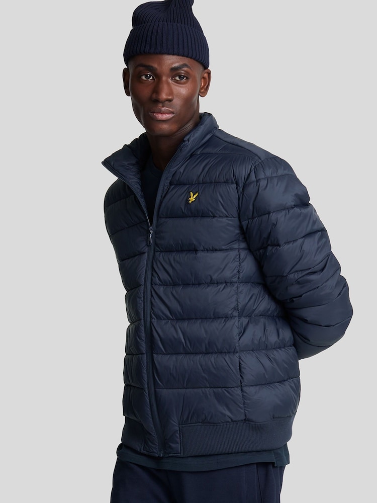 Lyle & Scott Blue Funnel Neck Wadded Jacket - Image 1 of 5