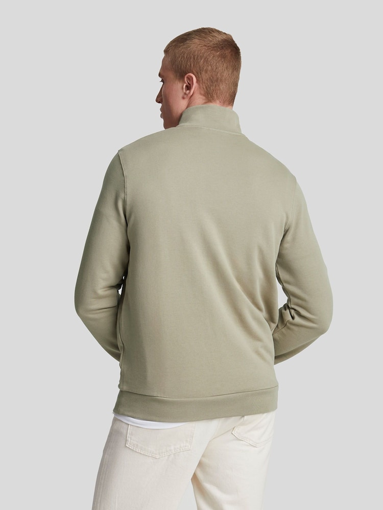 Lyle & Scott Natural 100% Cotton Loopback Quarter Zip Sweatshirt - Image 2 of 5