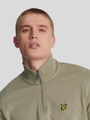Lyle & Scott Natural 100% Cotton Loopback Quarter Zip Sweatshirt - Image 4 of 5