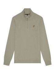 Lyle & Scott Natural 100% Cotton Loopback Quarter Zip Sweatshirt - Image 5 of 5