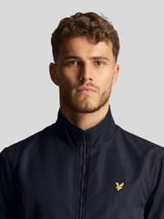 Lyle & Scott Blue Mesh Backed Funnel Neck Jacket - Image 4 of 5