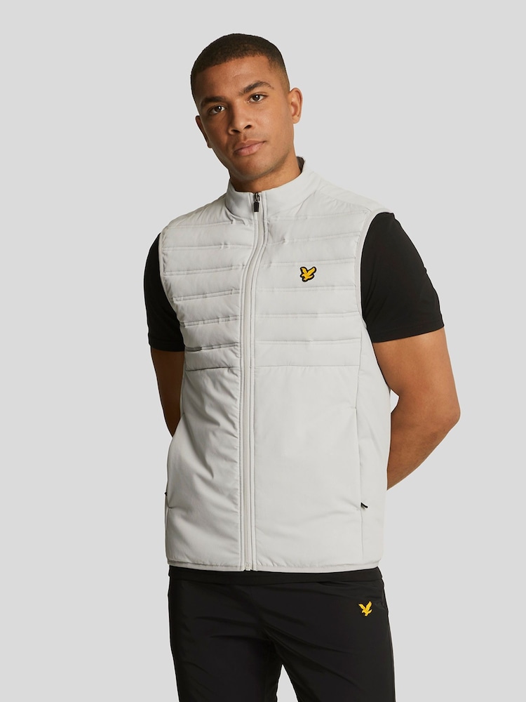 Lyle & Scott Silver Hybrid Double Baffle Gilet - Image 1 of 5