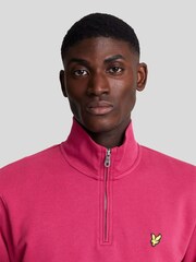 Lyle & Scott Pink 100% Cotton Loopback Quarter Zip Sweatshirt - Image 2 of 5