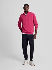 Lyle & Scott Pink 100% Cotton Loopback Quarter Zip Sweatshirt - Image 3 of 5