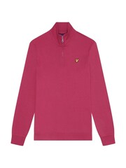 Lyle & Scott Pink 100% Cotton Loopback Quarter Zip Sweatshirt - Image 5 of 5