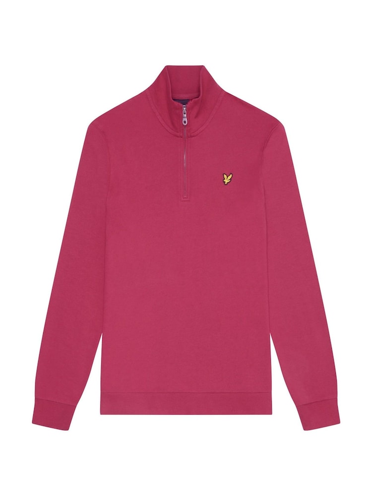Lyle & Scott Pink 100% Cotton Loopback Quarter Zip Sweatshirt - Image 5 of 5