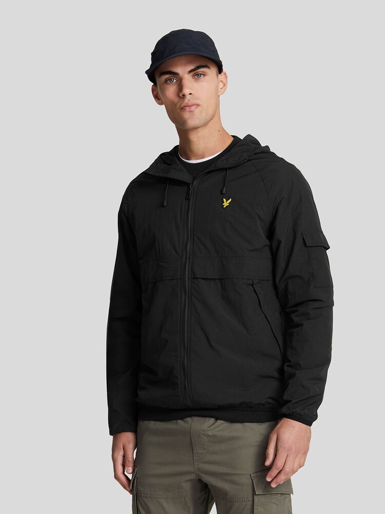 Lyle & Scott Black Hooded Windbreaker Jacket - Image 1 of 5