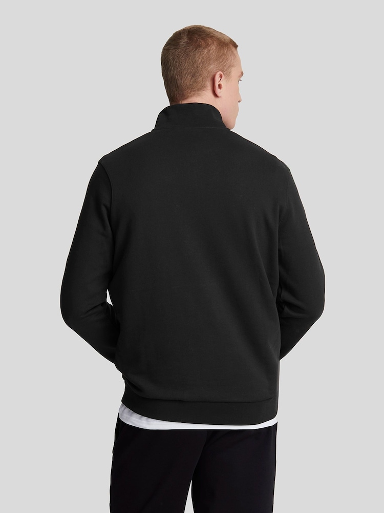 Lyle & Scott Black 100% Cotton Loopback Quarter Zip Sweatshirt - Image 2 of 5