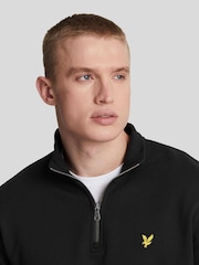 Lyle & Scott Black 100% Cotton Loopback Quarter Zip Sweatshirt - Image 4 of 5