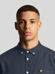 Lyle & Scott Blue 100% Cotton Plain Flannel Shirt - Image 4 of 5