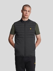 Lyle & Scott Black Hybrid Double Baffle Gilet - Image 1 of 5