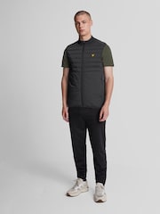 Lyle & Scott Black Hybrid Double Baffle Gilet - Image 2 of 5