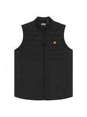 Lyle & Scott Black Hybrid Double Baffle Gilet - Image 5 of 5