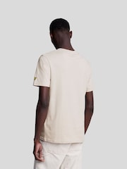 Lyle & Scott Cream Embroidered 100% Cotton T-Shirt - Image 3 of 5