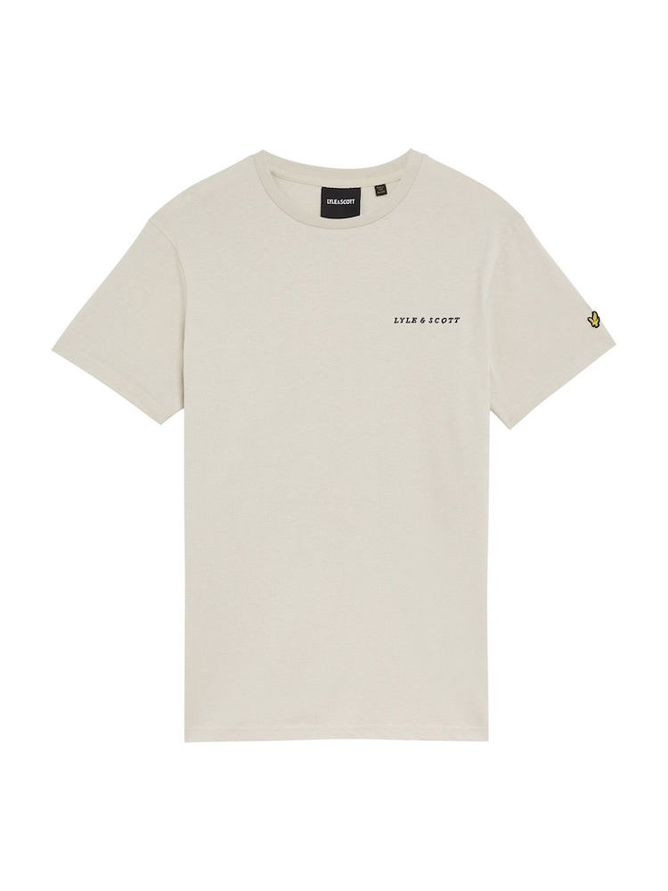Lyle & Scott Cream Embroidered 100% Cotton T-Shirt - Image 5 of 5