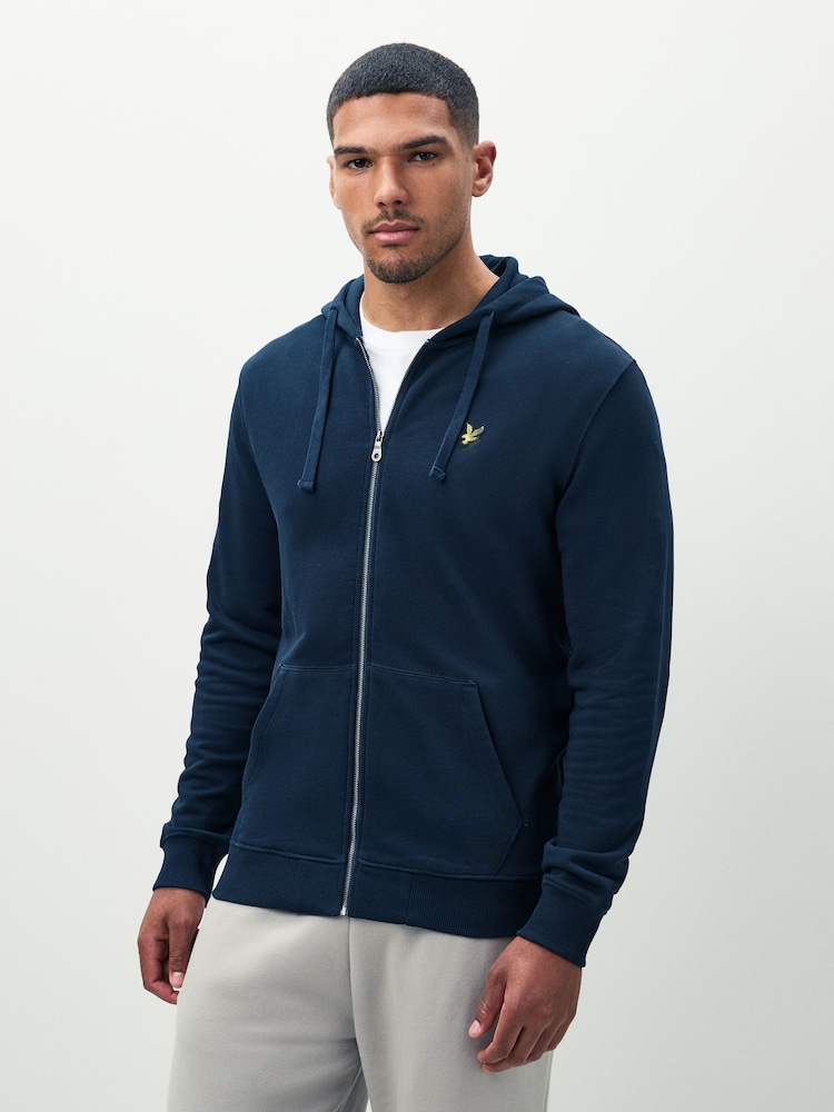Lyle & Scott Blue Zip Through Hoodie - Image 1 of 5 Lyle & Scott Blue Zip Through Hoodie - Image 1 of 5