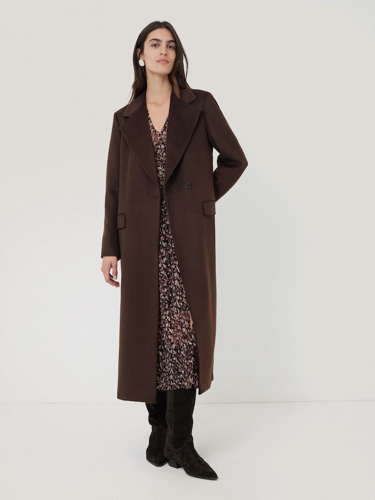 Jigsaw Brown Wool Maxi City Coat - Image 1 of 6
