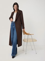 Jigsaw Brown Wool Maxi City Coat - Image 3 of 6