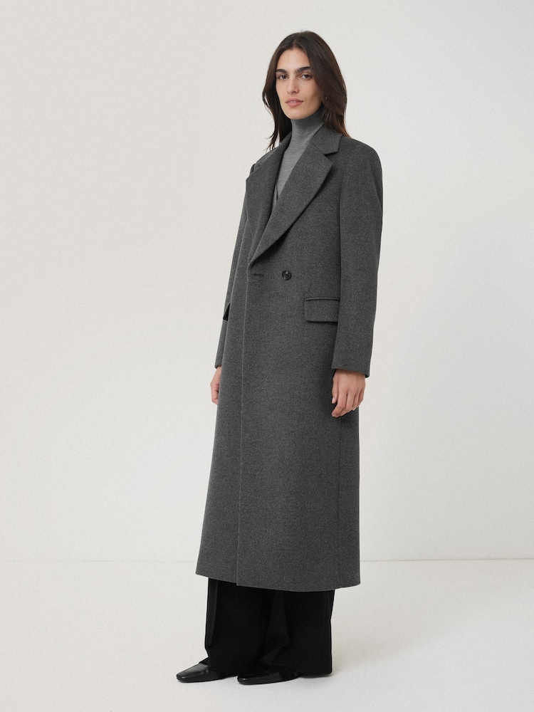 Buy Jigsaw Grey Maxi City Coat from Next Germany - Main Image