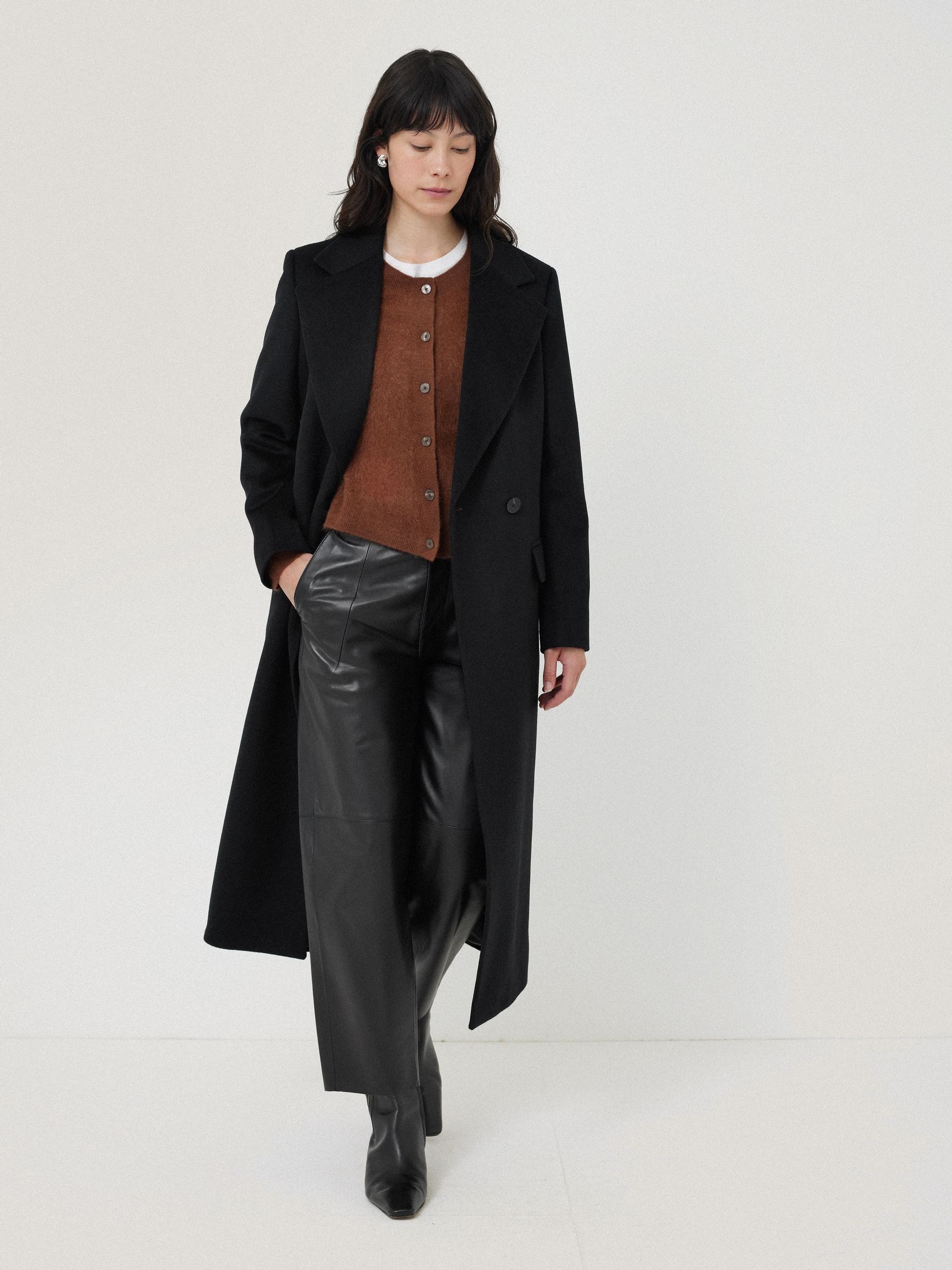 Buy Jigsaw Black Wool Maxi City Coat from Next USA