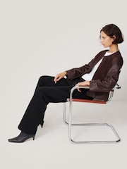 Jigsaw Burgundy Red Nakoa Leather Jacket - Image 2 of 7