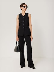 Jigsaw Black Crepe Jersey Waistcoat - Image 3 of 7