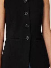 Jigsaw Black Crepe Jersey Waistcoat - Image 6 of 7