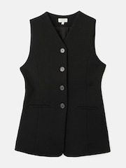 Jigsaw Black Crepe Jersey Waistcoat - Image 7 of 7