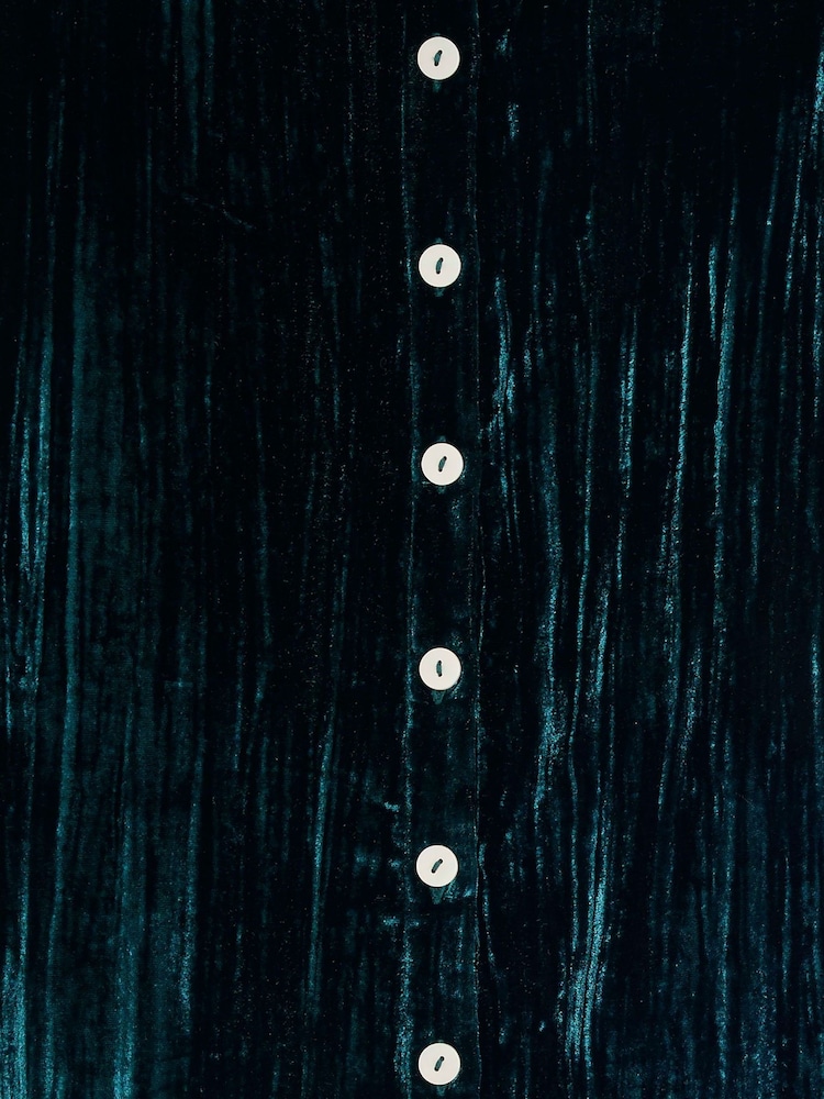 River Island Green Velvet Texture 100% Cotton Shirt - Image 5 of 5