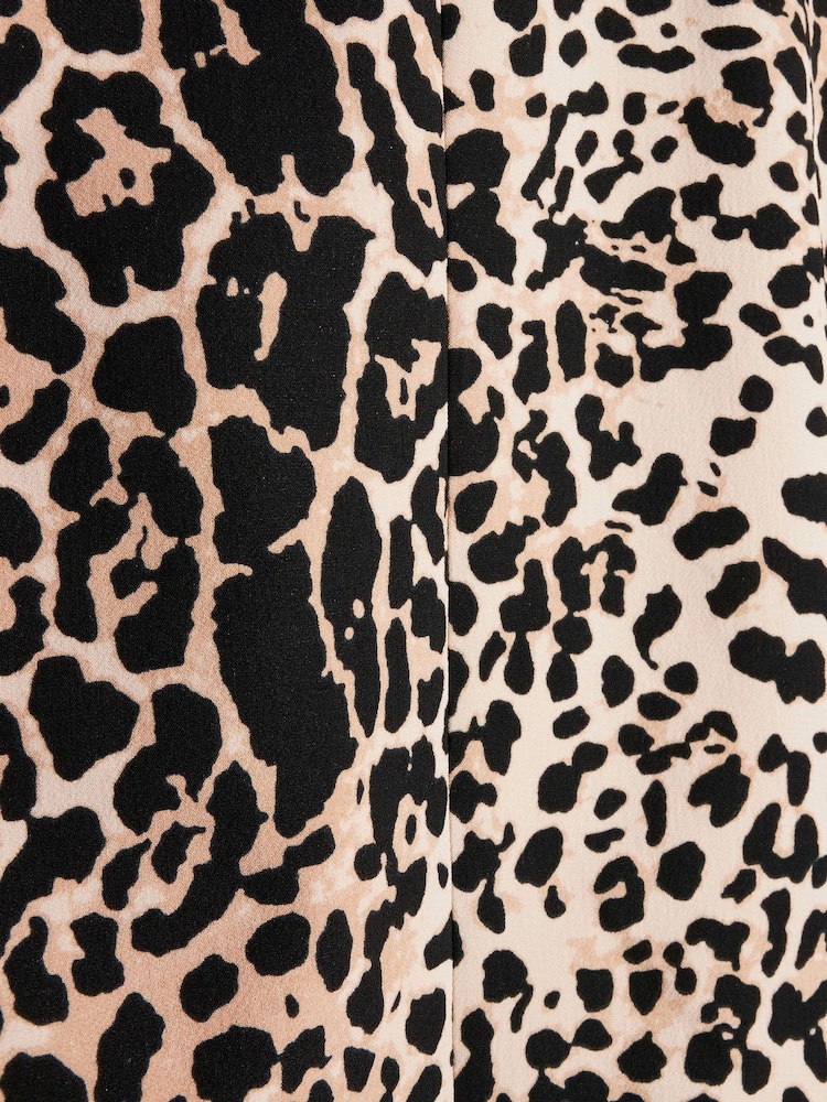 River Island Brown Leopard Print Shoulder Pad Shift Mini Dress - Image 9 of 9