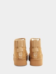 River Island Brown Faux Fur Lined Elastic Back Boots - Image 3 of 4
