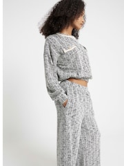 River Island Black Boucle Wide Leg Trousers - Image 2 of 4