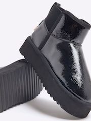 River Island Lakirano oblačilo s podlogo iz umetnega krzna - Slika 6 iz 6