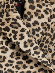 River Island Brown Brown Leopard Longline Coat - Image 6 of 6