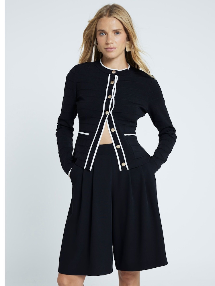 River Island Black Military Kintted Cardigan - Image 1 of 4