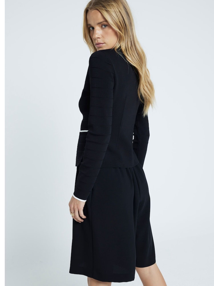 River Island Black Military Kintted Cardigan - Image 2 of 4