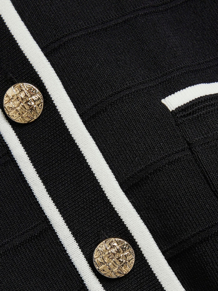 River Island Black Military Kintted Cardigan - Image 4 of 4