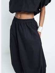 River Island Black Bubble Hem Midi Skirt - Image 3 of 4
