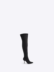 River Island Black Over The Knee Sock Boots - Image 1 of 4