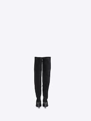 River Island Black Over The Knee Sock Boots - Image 4 of 4