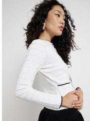 River Island White Military Kintted Cardigan - Image 2 of 3