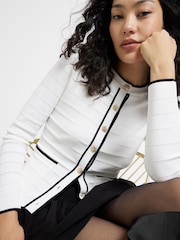 River Island White Military Kintted Cardigan - Image 3 of 3